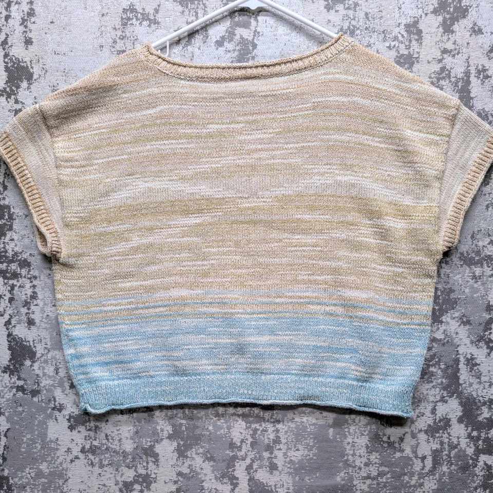 Suéter Top Tejido Daily Practice Anthropologie Ombre Para Mujer Talla L Beige Corto Usado en Excelente Condición Foto 2 de 4