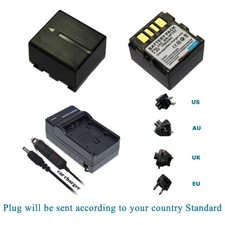 2x PACCO BATTERIA + Caricabatterie per JVC BN-VF707U BN-VF714U BN-VF733US NUOVO