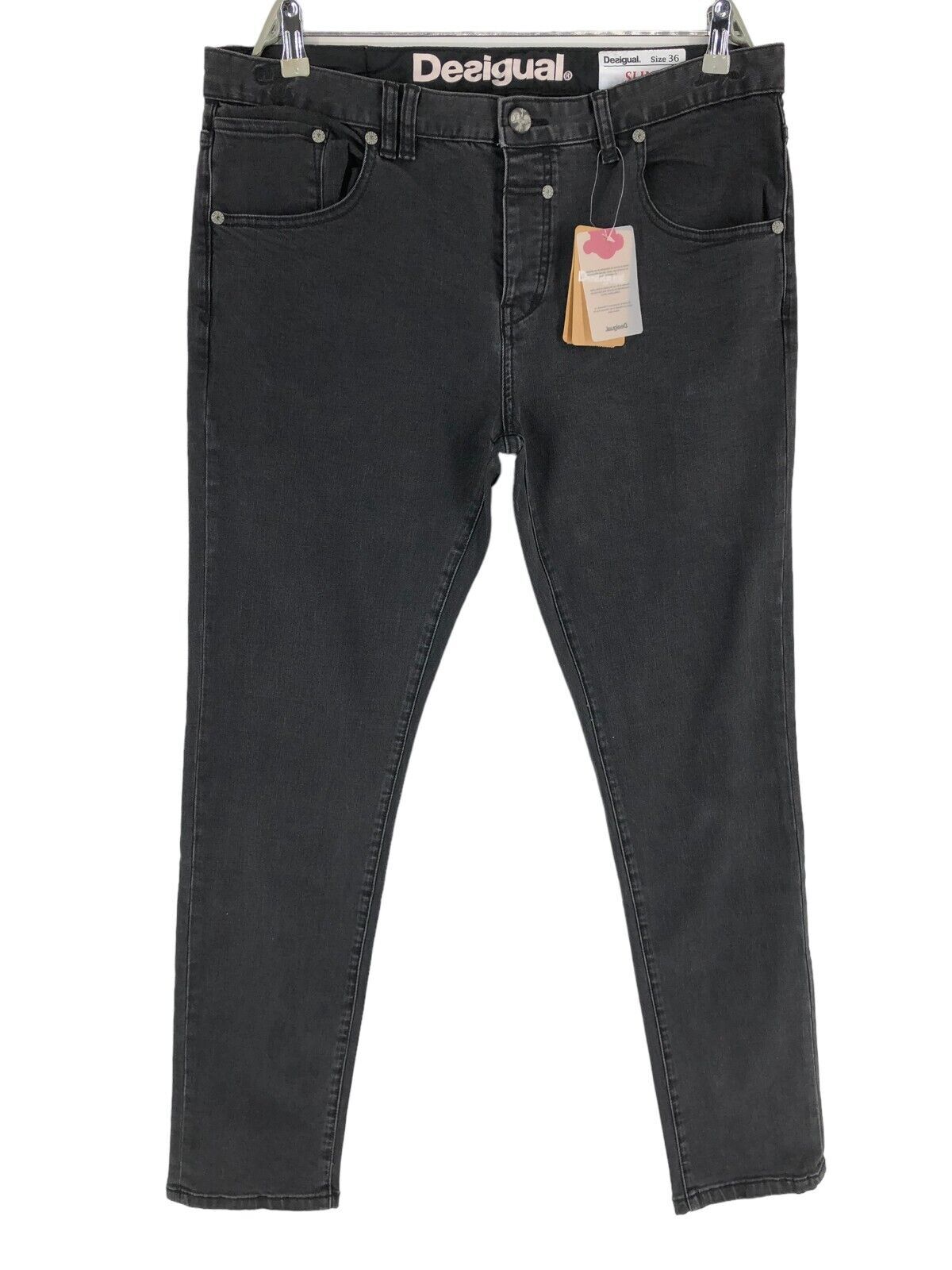 RRP€99 DESIGUAL Denim JON REP Men's Stretch Slim Fit Jeans Size W36 L34