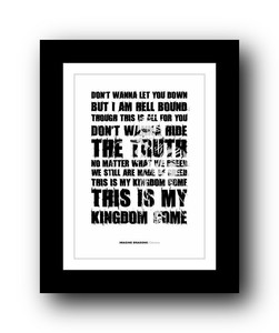 Details About Imagine Dragons Demons 4 Song Lyrics Typography Poster Limited Edition Print
