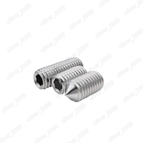 304 Stainless Steel Hex Socket Set Screw Cone Point Grub Screws 4# 8# 10# 1/4 - Afbeelding 1 van 6