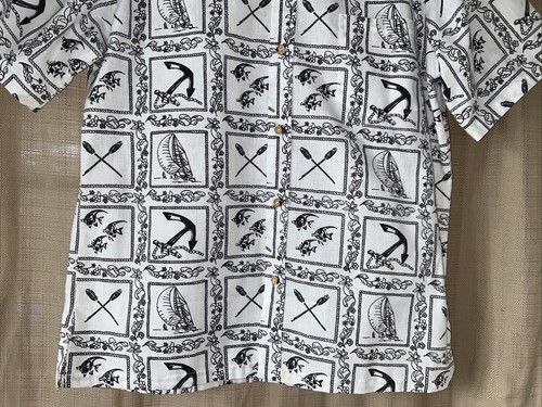 COOKE STREET HONOLULU HERREN GEKNÖPFTES HAWAII ALOHA HEMD SCHWARZ & WEISS OZEAN - Bild 5 von 22