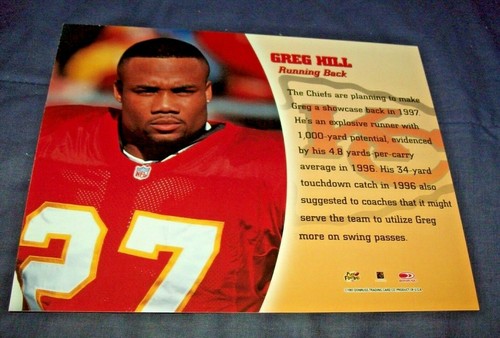 Carte dédicacée 8x10 Donruss Leaf Kansas City Chiefs Greg Hill 1997 - Photo 2/2
