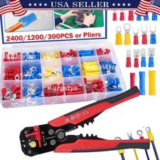 1200Pcs Insulated Ring Bullet Butt Spade Splice Crimp Wire Terminal Assorted Kit