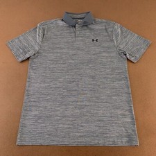 Under Armour HeatGear Men's Size Medium Gray Short Sleeve Performance Polo Shirt