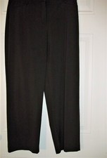 Ladies Briggs NY Brown Polyester Size 14P Elastic Waist Faux Front Pocket Pants