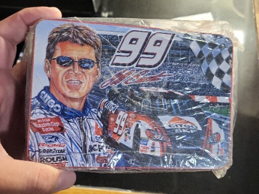 KRAFT  TIN BOX W/ NASCAR JEFF BURTON #99 CITGO SAM BASS SERIES