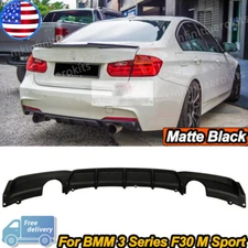 For 2012-2018 BMW 3 Series F30 F31 M Sport Bumper Matte Black Rear Diffuser Lip
