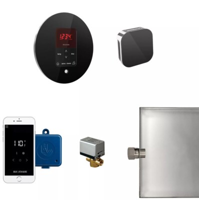 Mr Steam Butler MSBUTLER1RD-BK Shower iTempo Control Head AutoFlush Pan Black