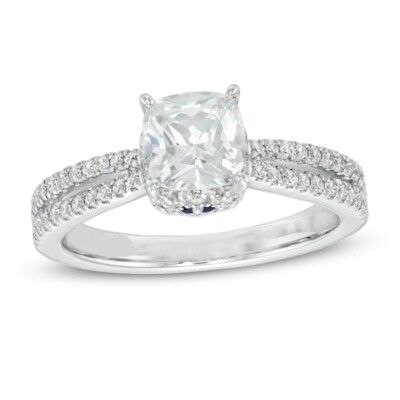 Vera Wang Love Collection Lab Created Diamond Wedding 14K White Gold Finish Ring