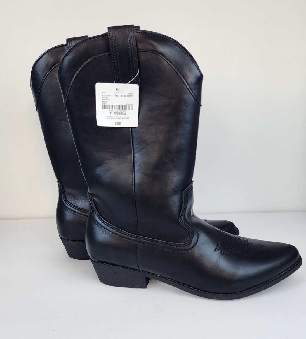 Arizona Jean Co. Women US Size 11M Black Cowboy Boots Style  display picture 2