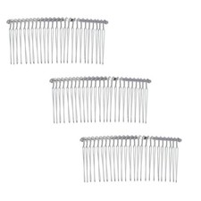 3 Pcs Twist Wire Silver Hair Combs Wedding Bridal Veil Accessory Crafts 4 Inch