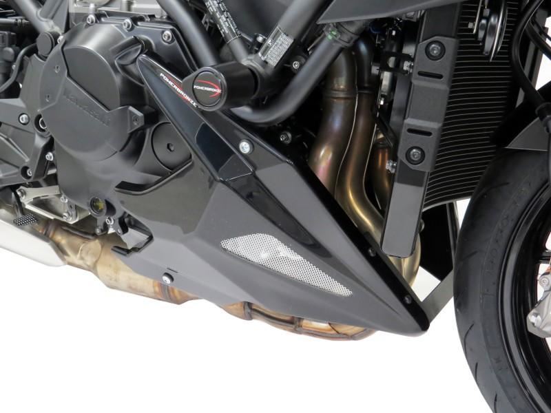 Kawasaki ZH2 2020-2025 Belly Pan Gloss Black & Silver Mesh by