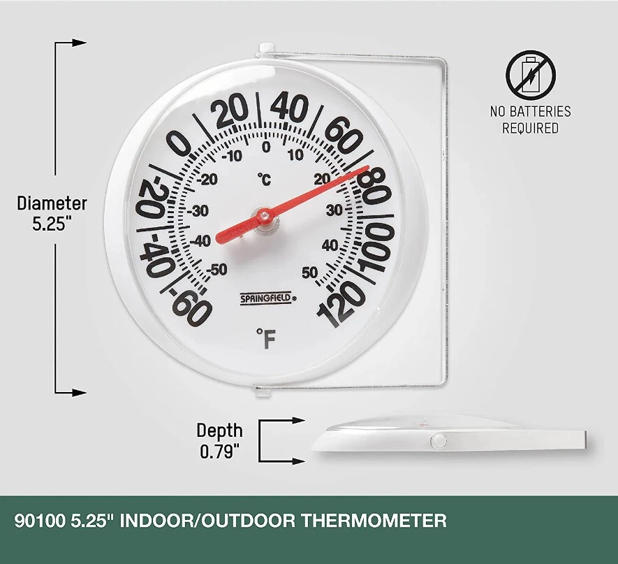 Outdoor Wall Analog Patio Thermometer Mounting Bracket Temperature Reader New - Image 3 of 4