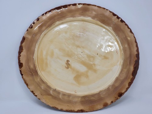 Antique Victorian Majolica Bird and Prunus Platter 19th Century - Picture 10 of 12
