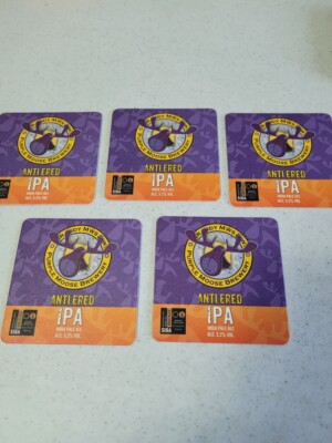 5 Purple Moose Brewery Beer Coasters NEW