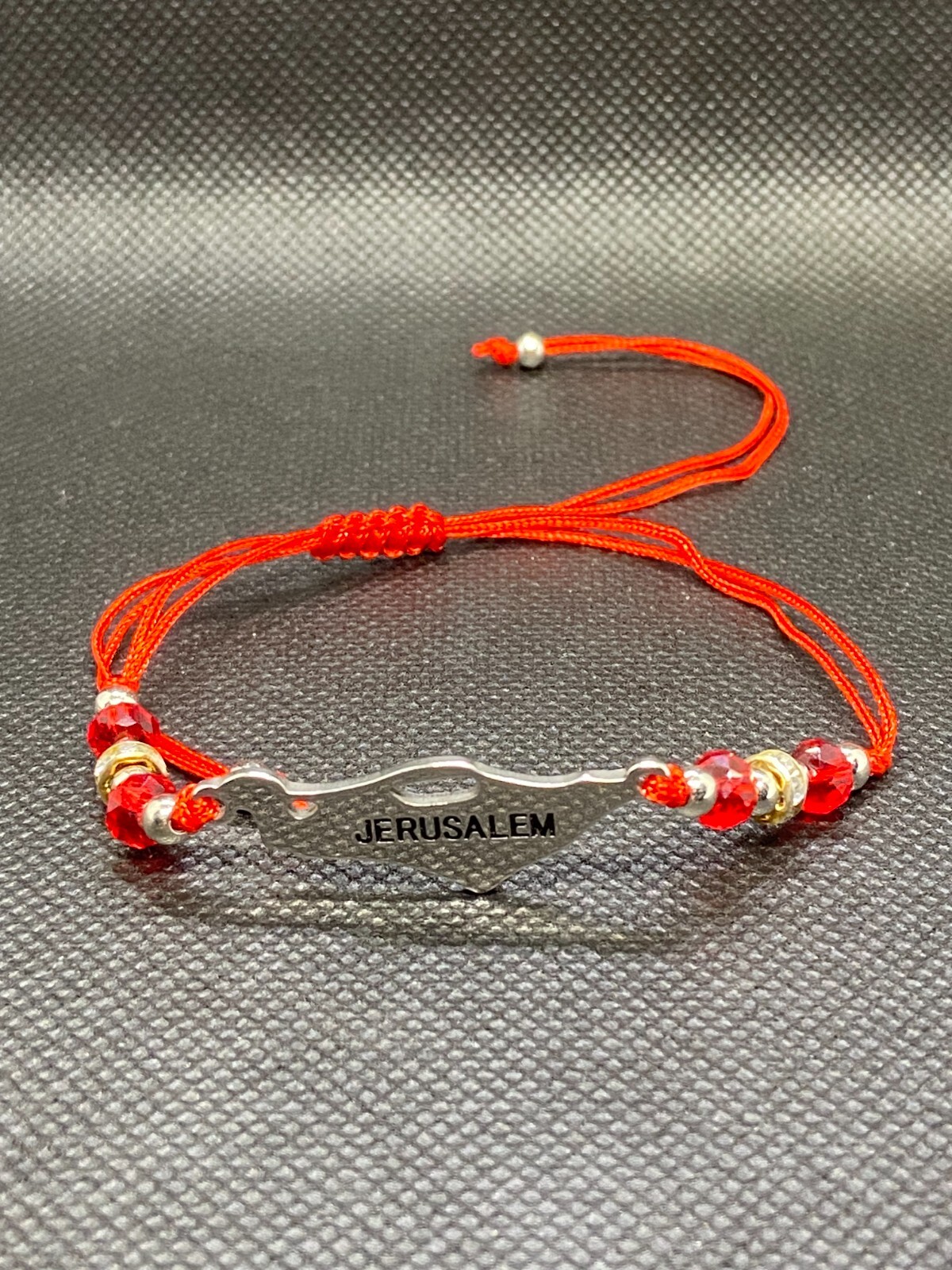 Red String "Jerusalem" Bracelet Handmade with Cry… - image 1