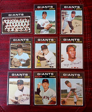 Lot of 9 1971 Topps SF. GIANTS vintage cards. BOBBY BONDS, DICK DIETZ
