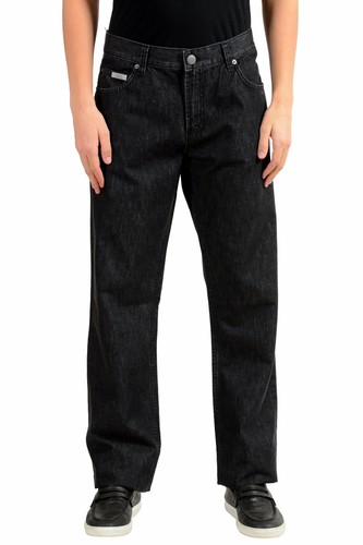 Armani Collezioni Uomo Grigio Scuro Slim Fit Gamba Dritta Jeans Taglia 30  38 40 | eBay