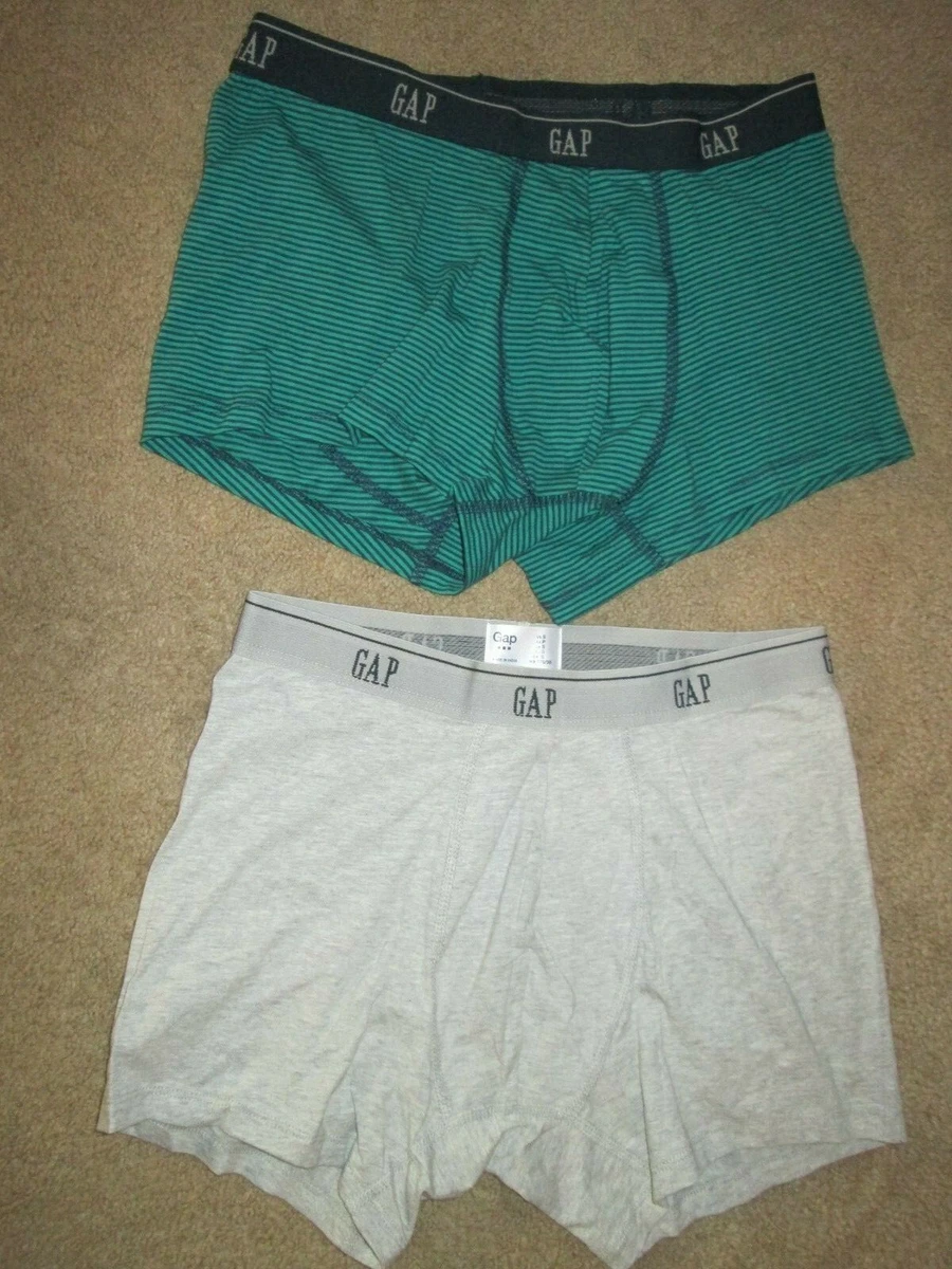 (2)Gap men's boxer briefs-size S-2 items-strips/SOLID GRAY-cotton/spandex