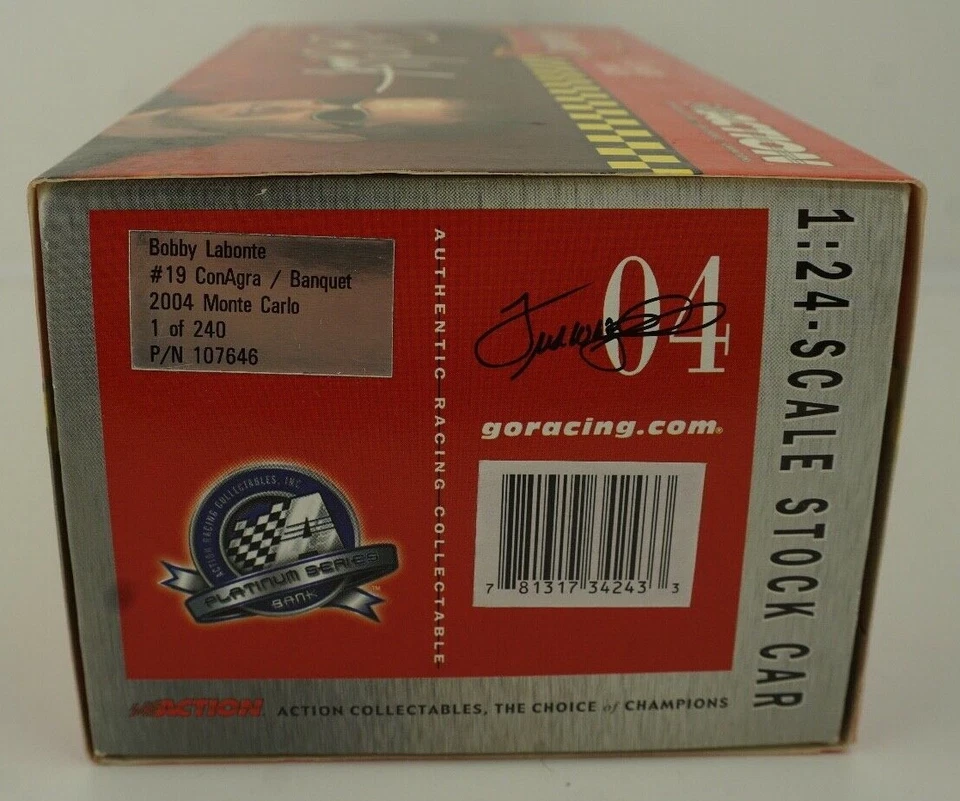 Bobby Labonte 2004 ConAgra Banquet #19 Acción 1:24 Diecast Bank CWB Foto 3 de 4