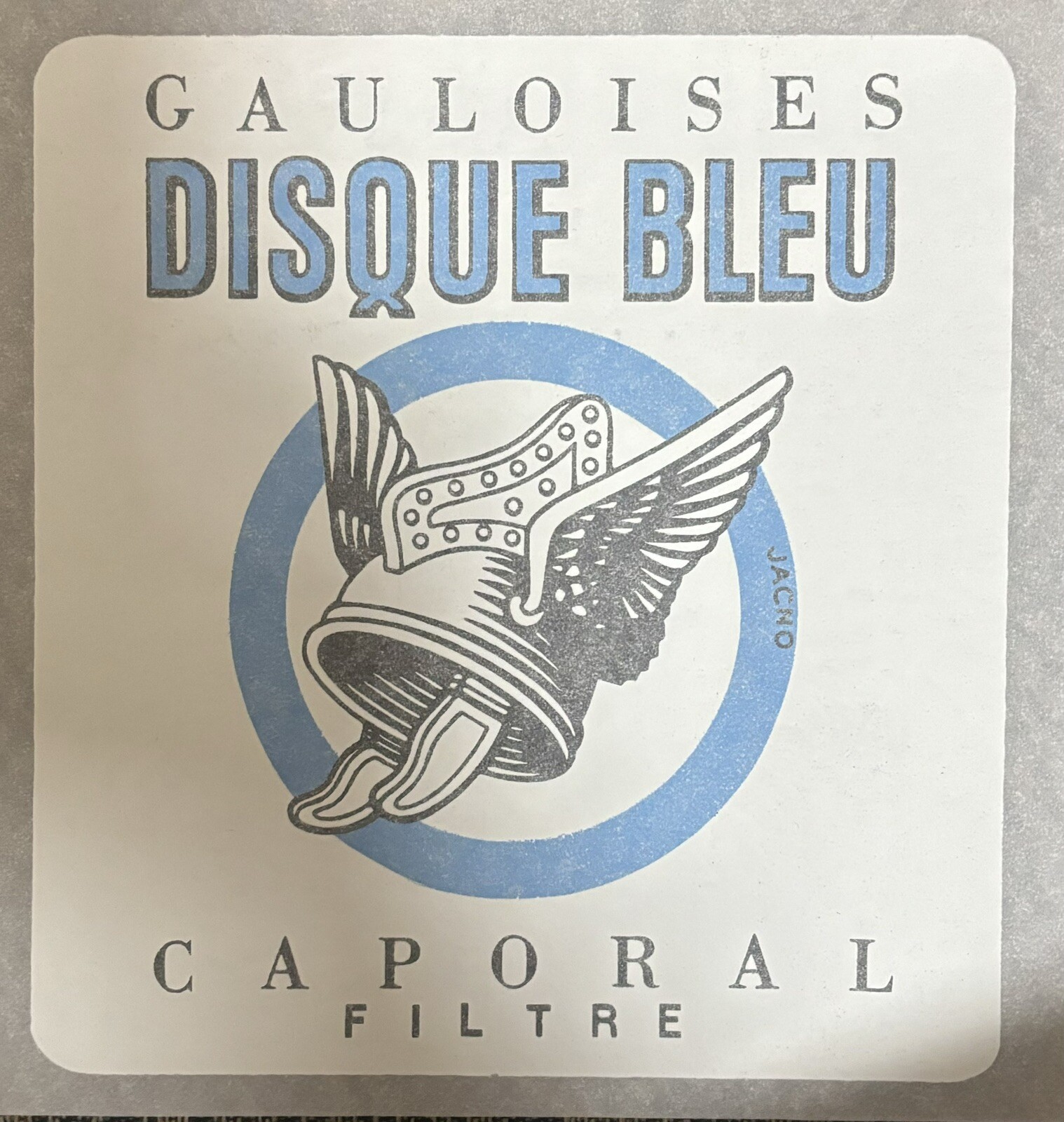 Original Vintage Gauloises Disque Bleu European Cigarettes Iron On Transfer