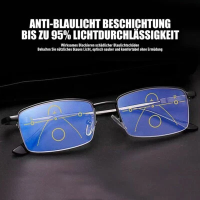 TITAN Damen Herren Lesebrille Blaulichtfilter Edelstahl Federscharnier +1.0 Bis +4.0