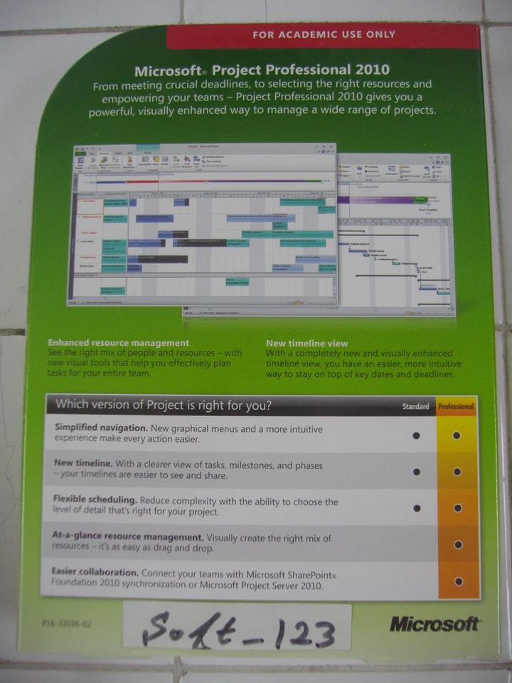 Microsoft Project 2010 Professional For 2 PCs Full Academic Version =RETAIL BOX= - Image 3 of 4