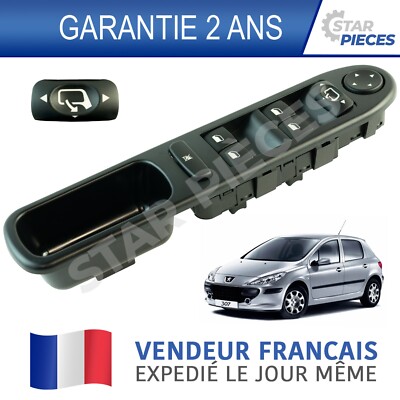 Bouton Lève-vitre électrique Avant Gauche Conducteur Pour Peugeot 307 - Réf. PARTSLINE SC32746 - Neuf