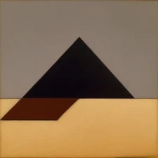 Medium Abstract Painting 2x2 ft. Post-Modernism Geometric Demrin OOAK NEW