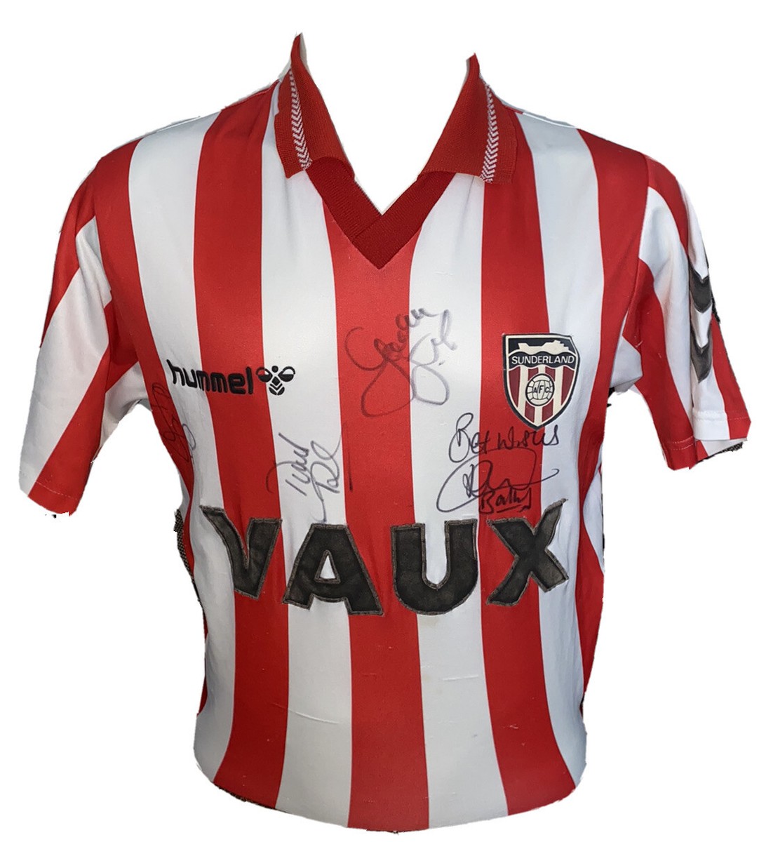 Signed Retro Sunderland Hummel Legends Home Shirt Ball Rush Owers Armstrong
