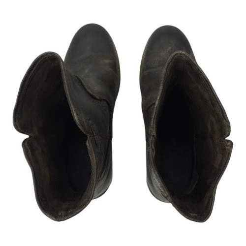 Diba True West Haven Ankle Boots 7.5 Distressed Leather Charcoal Brown Western - Picture 6 of 16