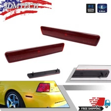 Red Rear Bumper Side Marker Reflectors Kit Fit 99-04 Ford Mustang XR3Z-15A448-AA