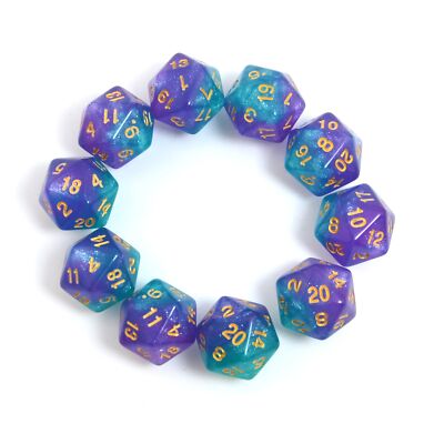 Polyedrische D20-Würfel für DND-RPG-MTG-Tischspiele 20-seitig 10 Stück Farbe 6