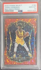 2020-21 Panini Select Basketball James Wiseman Red Disco Rookie /49 PSA 10 B39