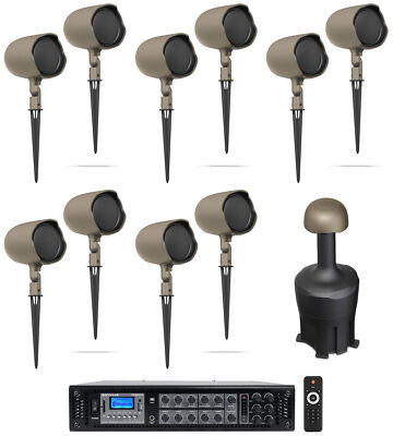 (10) JBL-GSF3-TN 3'' Landscape Ground Stake 70v Commercial Speakers+8'' Sub+Amp