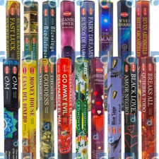 3-PACK Hem Incense Sticks, 20-Stick Hex Packs, Made in India, CHOOSE YOUR SCENT