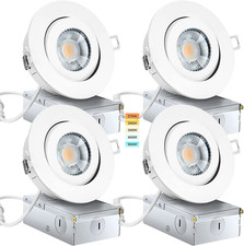 Eyeball Recessed Lighting 4 Pack, Ajustable Gimbal Recessed Ceiling Light with J