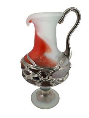 Vintage Art Glass Vase Mady Benson Alchemy Glass Jug 12'' signed (03)