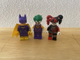 Lot Of 3 Lego Minifigures The Joker Harley Quinn Batgirl 70906
