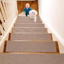 Wawiny 7 Pack Non-Slip Stair Treads For Wooden Steps Indoor 8 X 30 Stair Pads