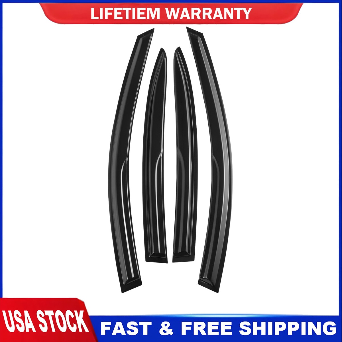 For 2015-2020 Acura TLX 3D Wavy Window Visor Rain Guard Wind Deflector Tape-On
