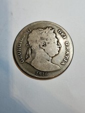 1816 George III Half Crown Silver Coin - Low Grade - Early British Halfcrown