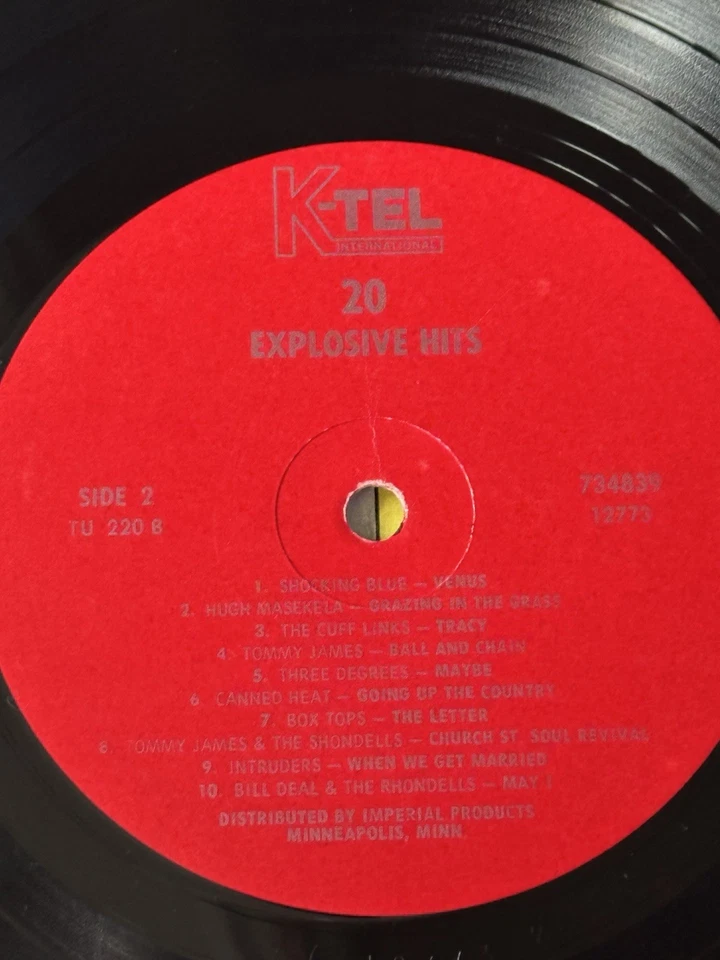 20 Explosive Hits – K-Tel TU-220 (1971) – Original Stars – VG+/VG Compilation LP - Image 4 of 4