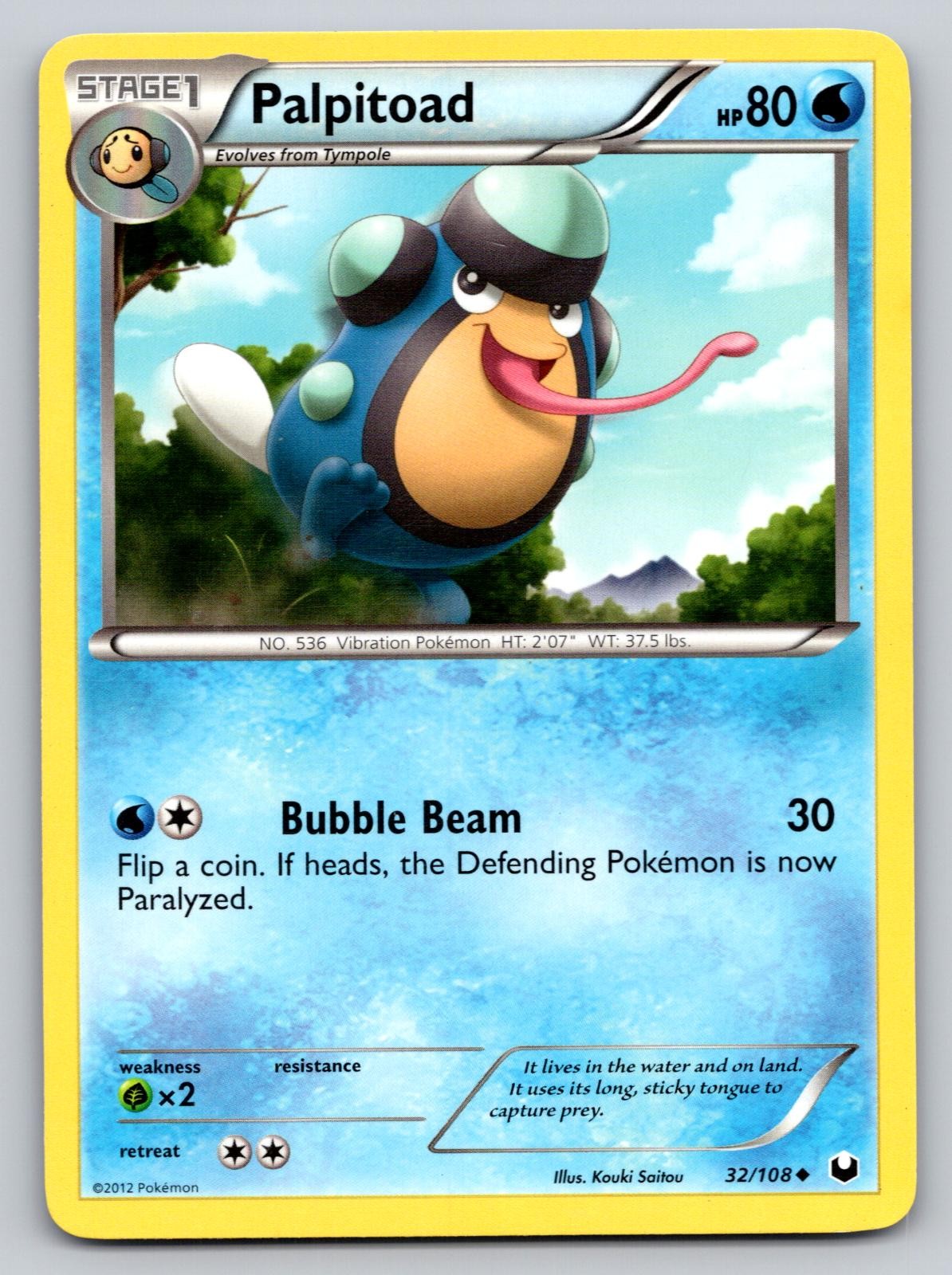 Pokemon Palpitoad 32/108 Uncommon Dark Explorers MP