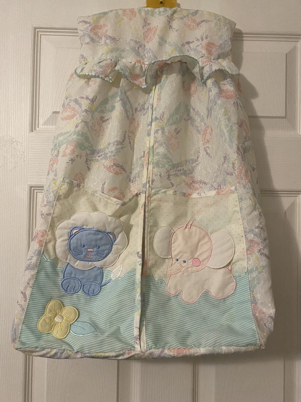 Quiltex Diaper Hanger Organizer Pastel Jungle Safari Animals Lion Elephant