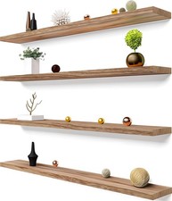 48 Inch Light Wood Floating Shelves for Wall Rustic Wall Shelf for Bedroom