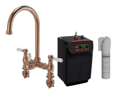 Bishop Traditional Bridge 3-in-1 Instant Warmwasserhahn - Kupfer - Komplettset