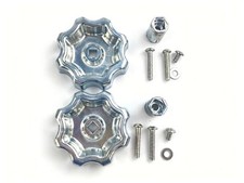 2 PACK | Outdoor Faucet Handle Replacement | Hose Bibb Round Wheel Spigot 