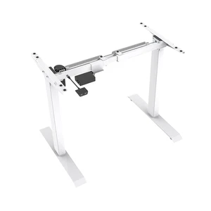 Cadre de bureau à étrier électrique réglable avec contrôleur bouton blanc